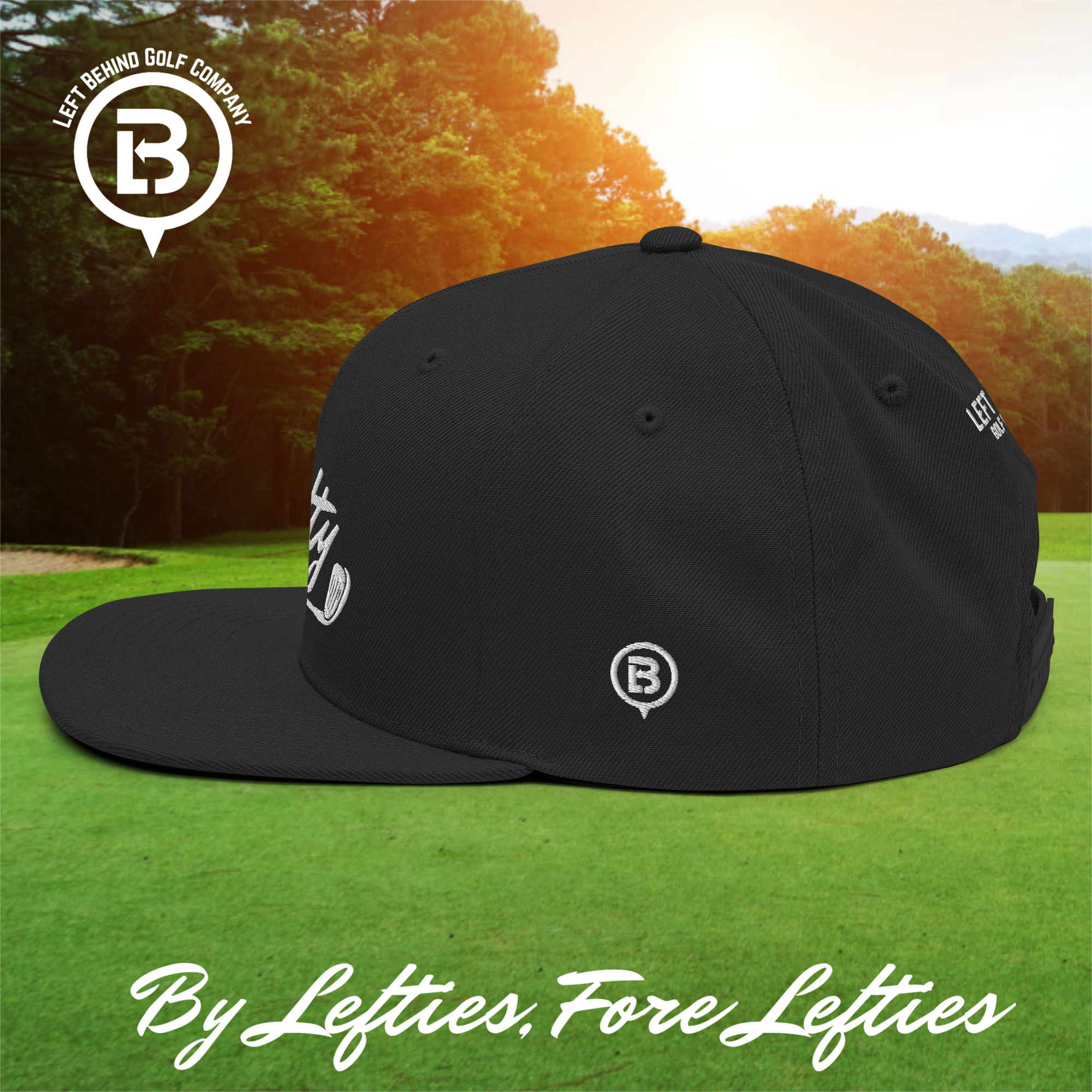 Lefty Golf 2025 Snapback Hat - Structured High-Profile Mens Golf Hats