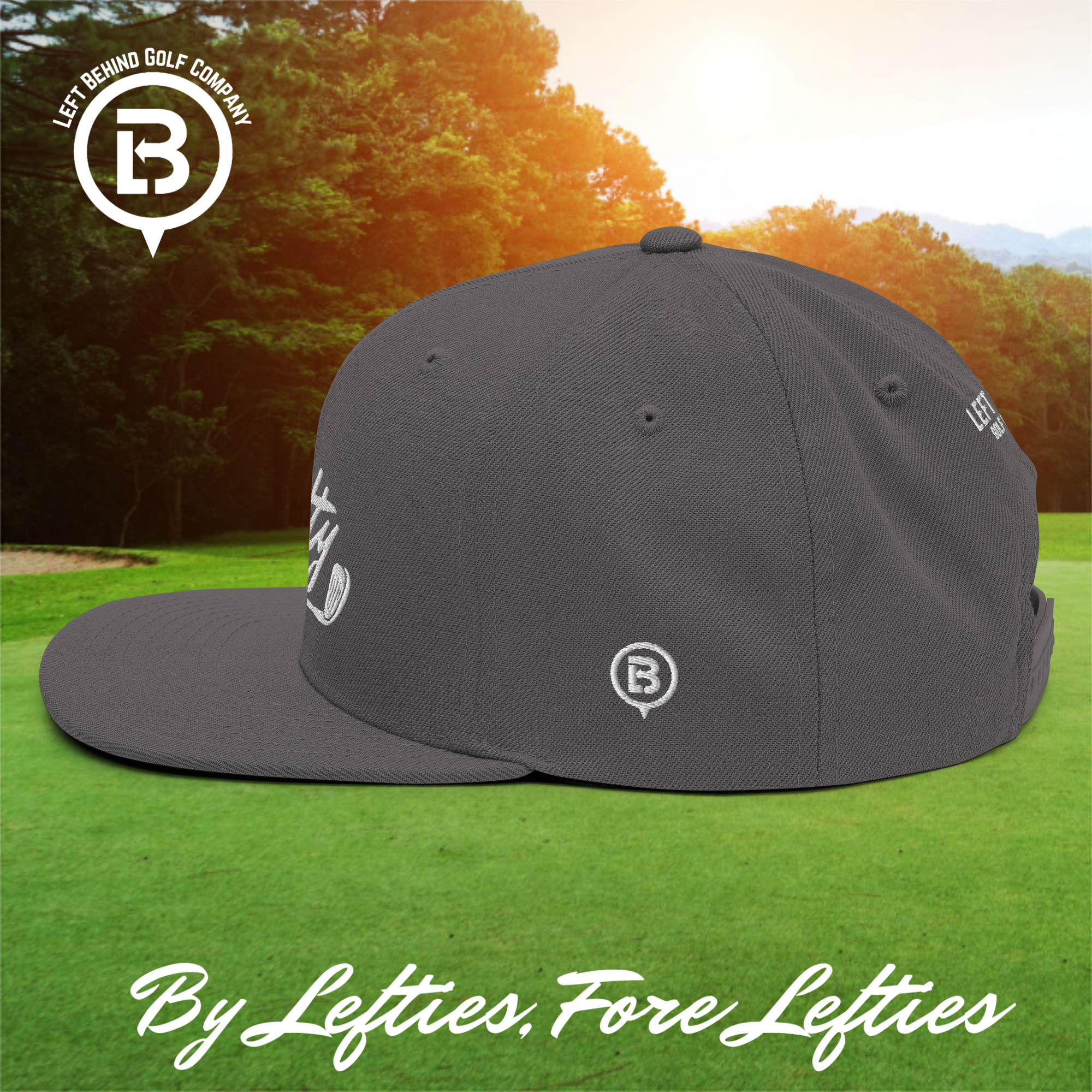 Lefty Golf 2025 Snapback Hat - Structured High-Profile Mens Golf Hats