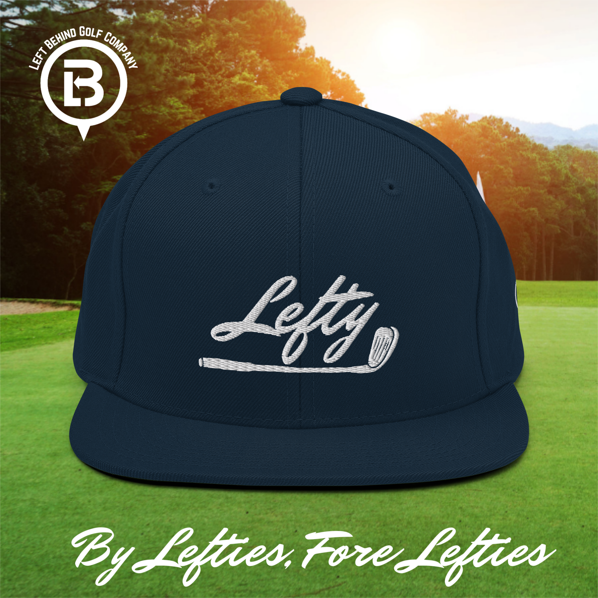 Lefty Golf 2025 Snapback Hat - Structured High-Profile Mens Golf Hats