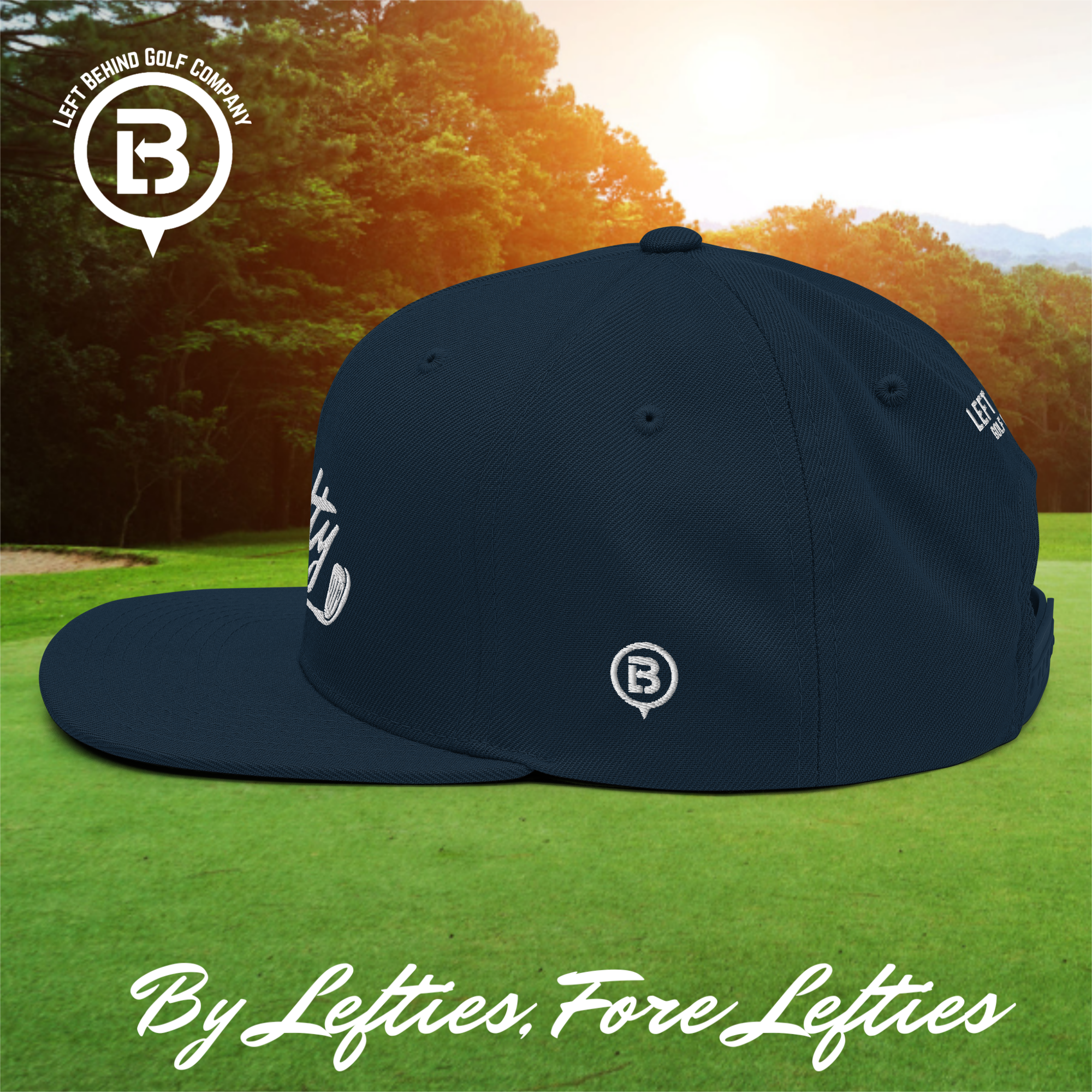 Lefty Golf 2025 Snapback Hat - Structured High-Profile Mens Golf Hats