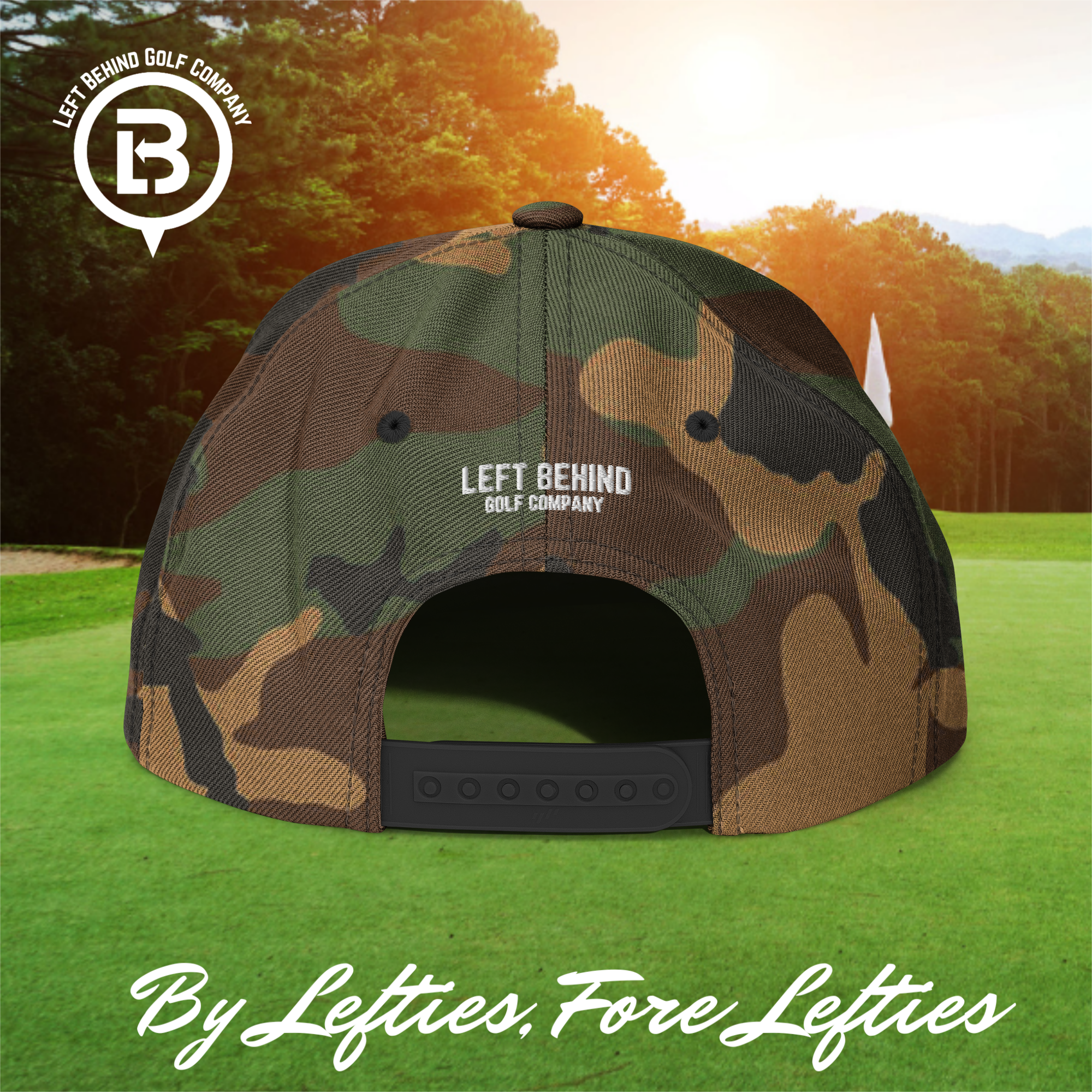 Lefty Golf 2025 Snapback Hat - Structured High-Profile Mens Golf Hats