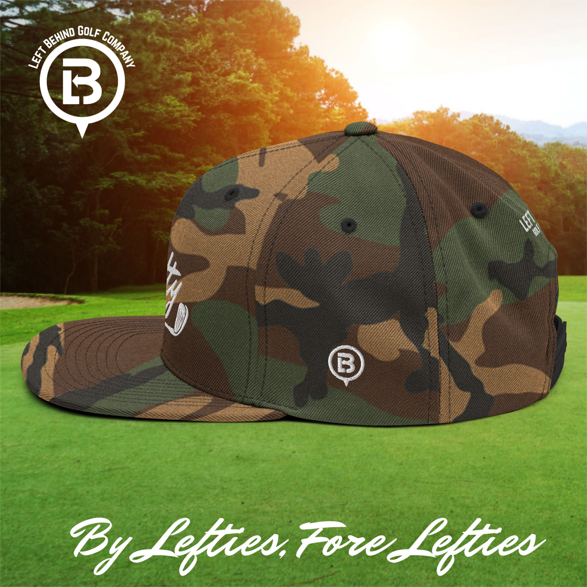 Lefty Golf 2025 Snapback Hat - Structured High-Profile Mens Golf Hats
