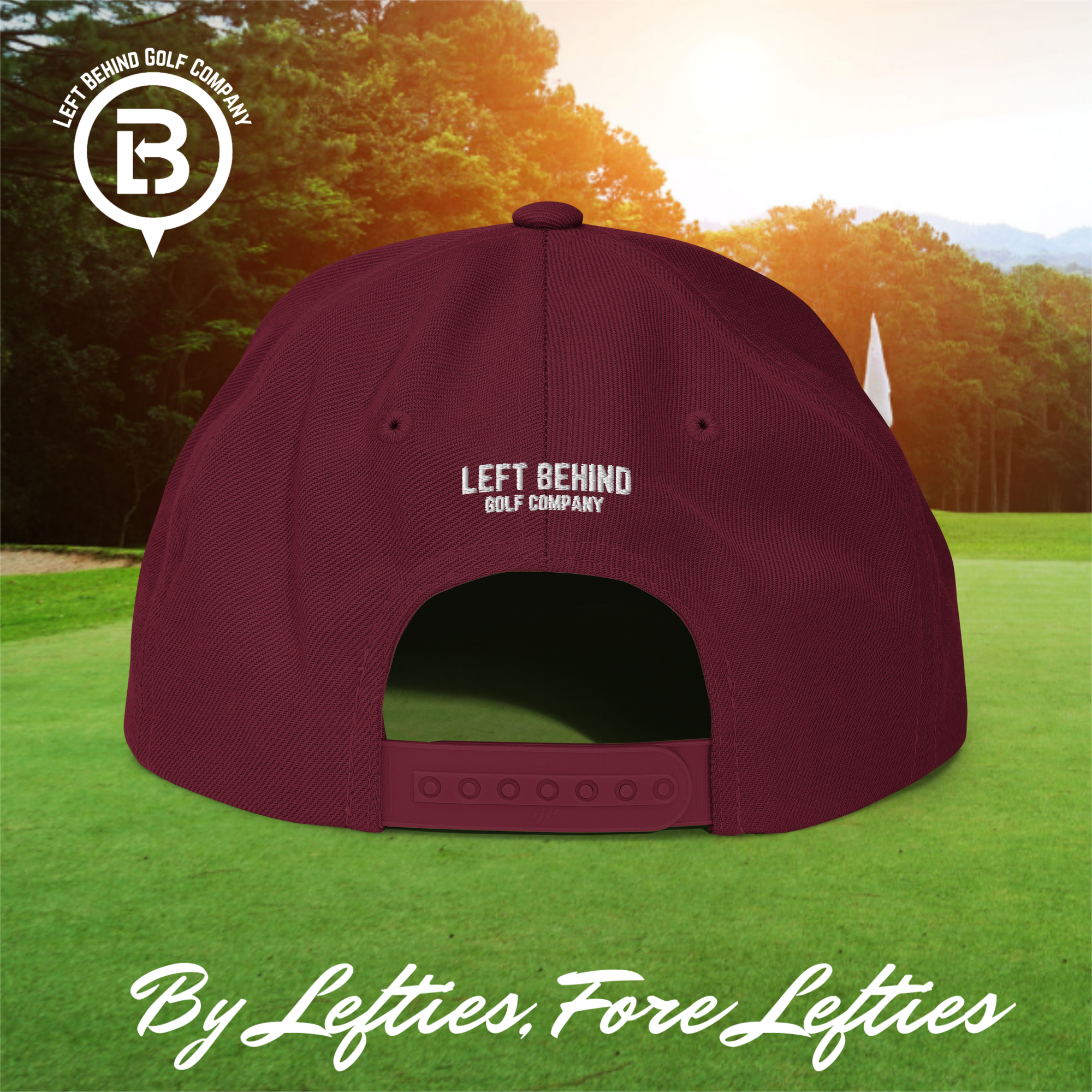 Lefty Golf 2025 Snapback Hat - Structured High-Profile Mens Golf Hats