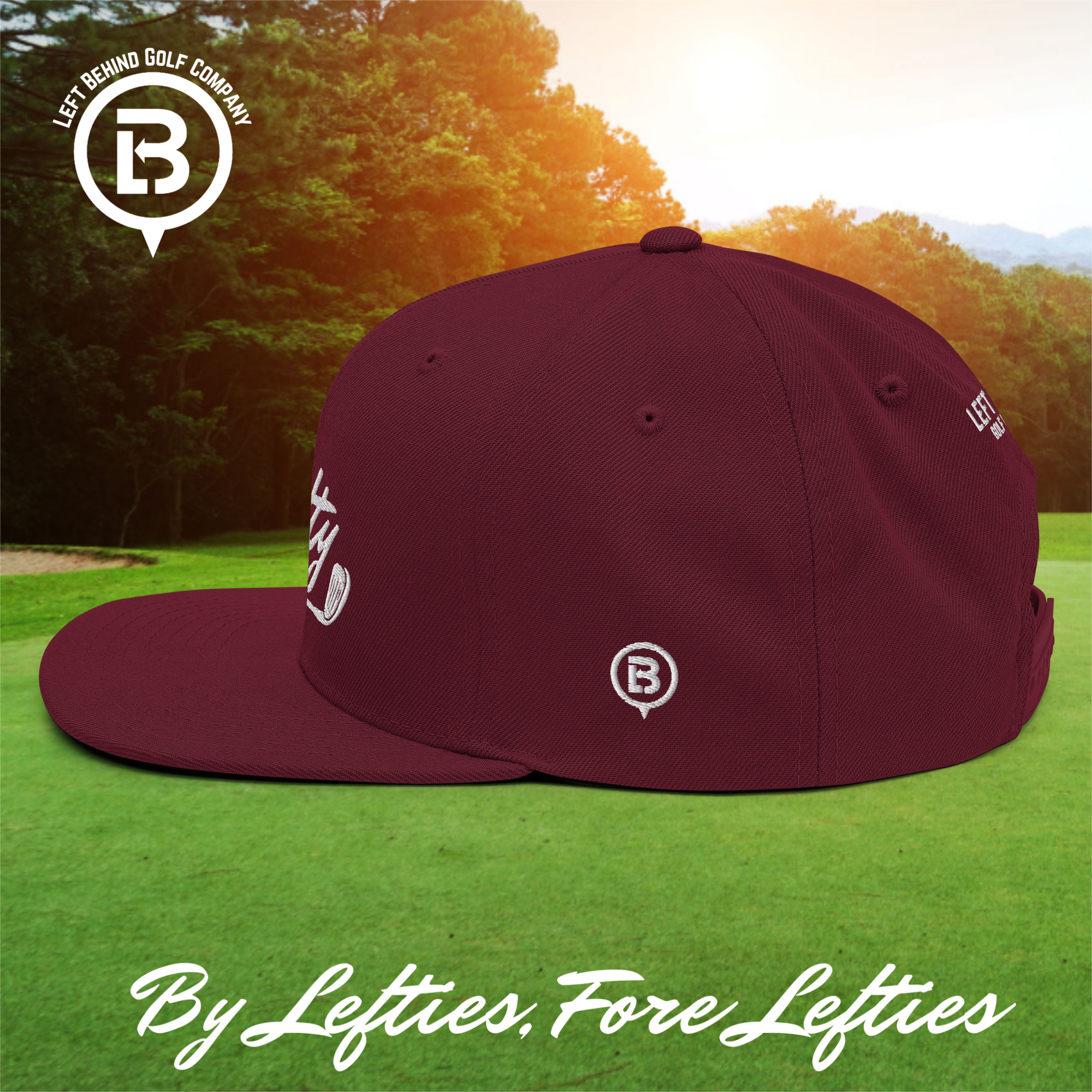 Lefty Golf 2025 Snapback Hat - Structured High-Profile Mens Golf Hats