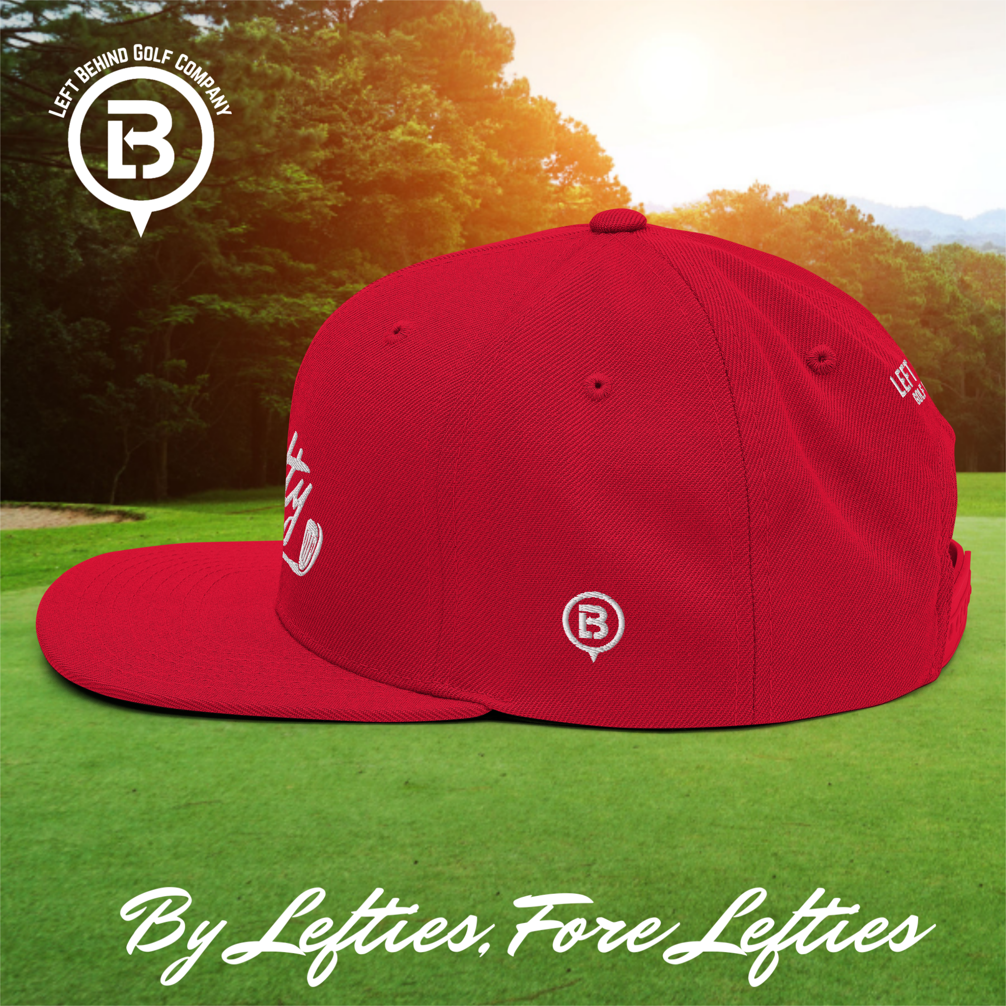 Lefty Golf 2025 Snapback Hat - Structured High-Profile Mens Golf Hats
