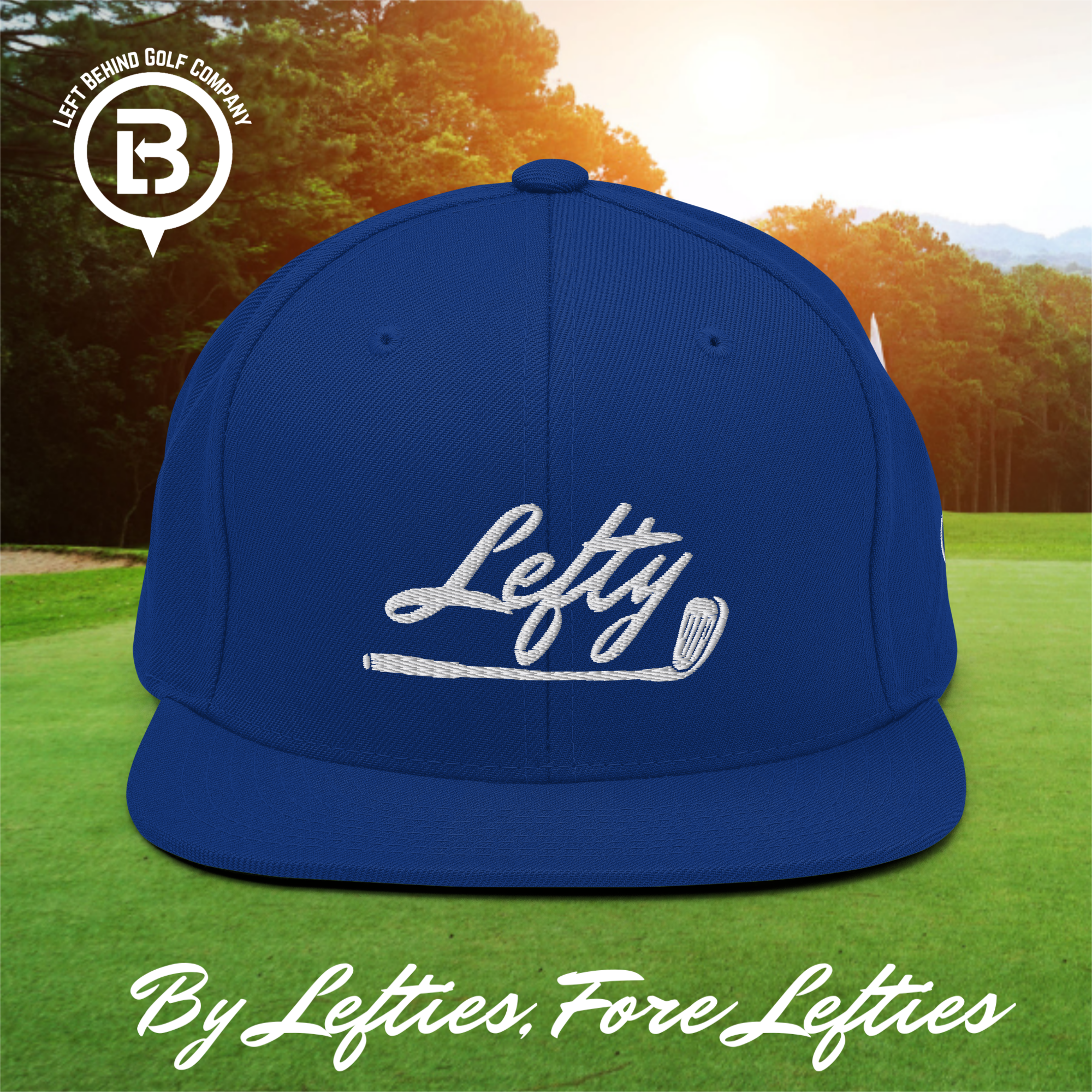 Lefty Golf 2025 Snapback Hat - Structured High-Profile Mens Golf Hats