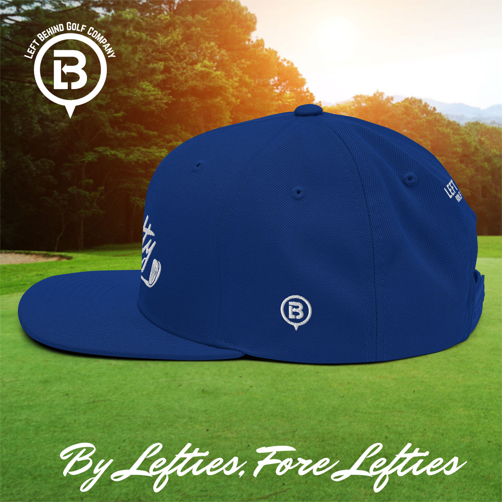 Lefty Golf 2025 Snapback Hat - Structured High-Profile Mens Golf Hats