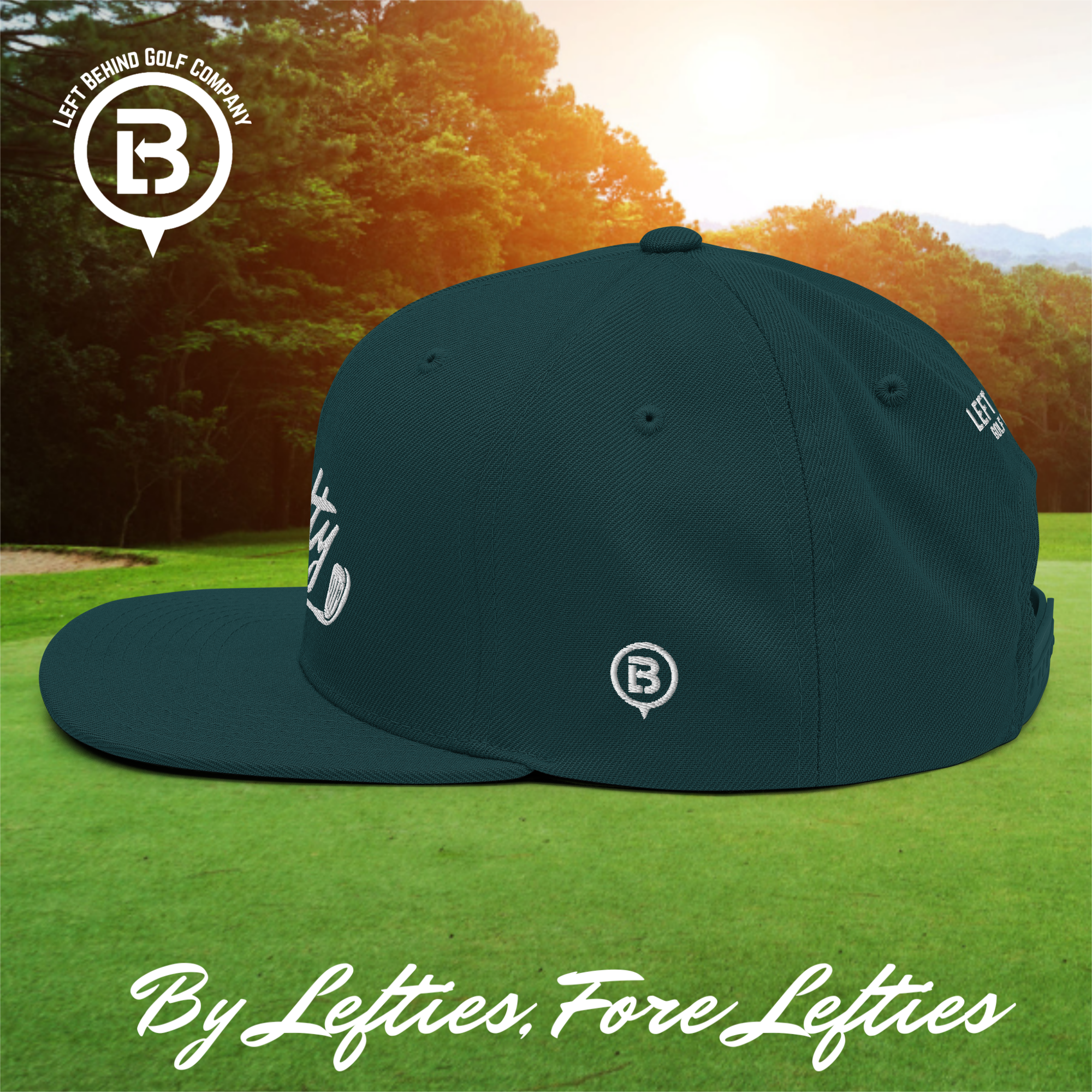 Lefty Golf 2025 Snapback Hat - Structured High-Profile Mens Golf Hats