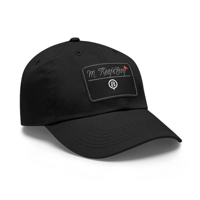 M.Keefe Golf Leather Patch Dad Hat (Black/White)