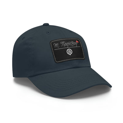M.Keefe Golf Leather Patch Dad Hat (Black/White)